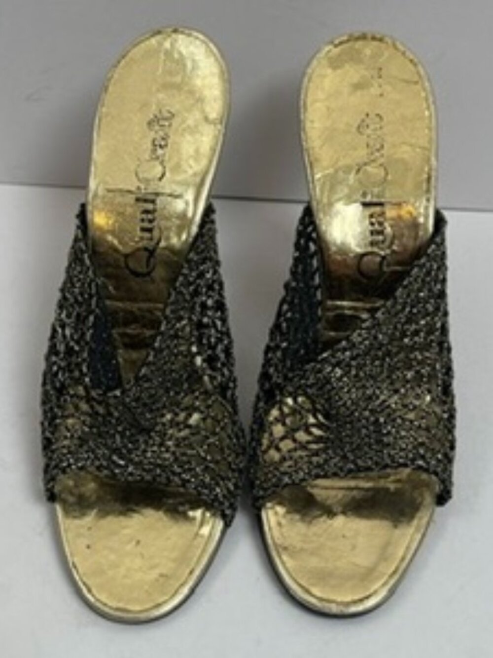 Vintage Qualicraft Metallic Woven Mule Heel